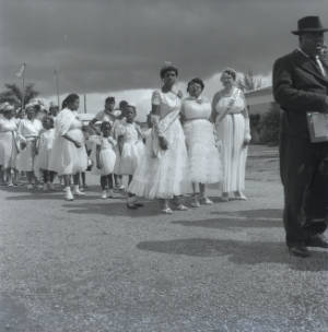 Group of women attending Baptist church groundbreaking ceremony