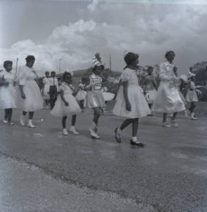 Group of children attending Baptist church groundbreaking ceremony
