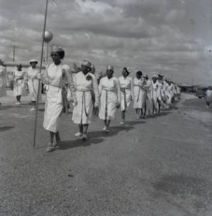 Group of women attending Baptist church groundbreaking ceremony