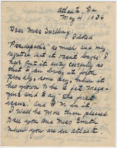 Mitchell, Margaret - Author, regarding the upcoming publication of Gone with the Wind