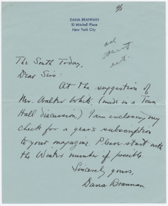 Subscription Correspondence