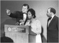 Ted Kennedy, Lillian Lewis and John Lewis, circa 1977