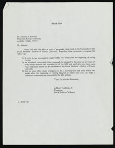Four days in May, 1969, Materials regarding the student demonstrations at Emory between May 25th and 28th, 1969