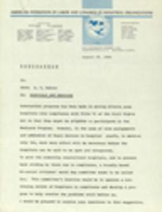Hospitals and medicine, correspondence, 1966