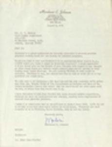 Johnson, Mordecai [voter registration], correspondence, 1972