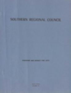 Southern Regional Council, program and budget for 1974
