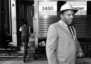 Representative John Lewis arriving in Washington D.C. for the swearing in ceremony to the House of Representatives, 1987