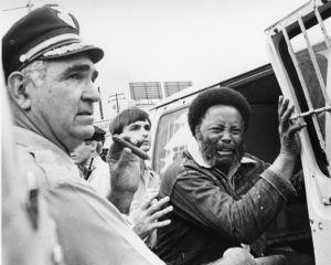 Hosea Williams being taken back to jail, Atlanta, Georgia, June 27, 1974.