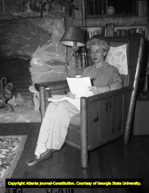 "Strange Fruit" novelist Lillian Smith in her home, 1945
