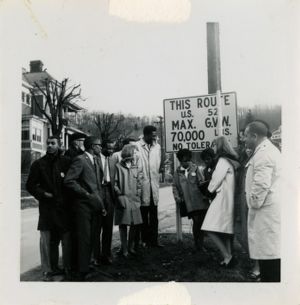 Group gathered by street