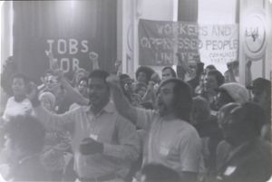 Attendees cheering