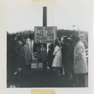 Group gathered by street