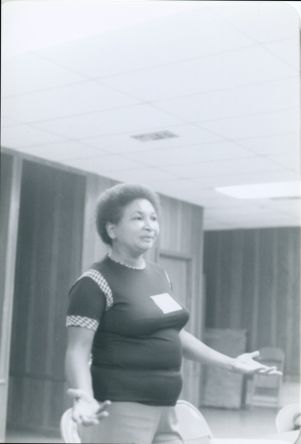 Woman speak to room