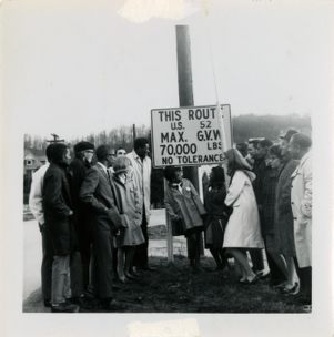 Group gathered by street
