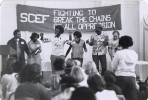 Musical group performing on stage