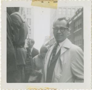 Man in crowd