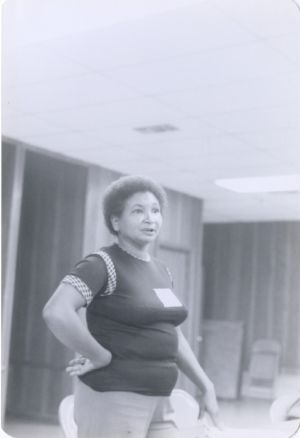 Woman speak to room