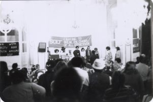 Group on stage in SCEF event