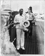 George Davis hit by brick after getting off streetcar, Detroit, Michigan, June 21, 1943