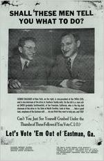 Anti-CIO political poster from Eastman, Georgia, circa 1946