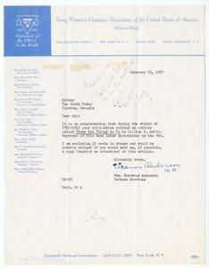 Anderson, Eleanor (Mrs. Sherwood) - YWCA, 1955