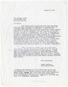 Author's Guild- letter from Smith regarding tax regulations and authors, 1955