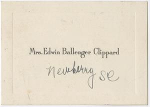 Clippard, Mrs. Edwin Ballenger