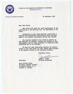 Evans, James C. - Civilian Assistant, Office of the Assistant Secretary of Defense, 1957-1961