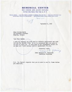 Gutierrez, Margaret H. - Executive Secretary, Memorial Center for Cancer and Allied Diseases, 1955