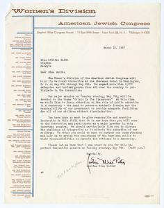 Polier, Justine Wise - Women's Division American Jewish Congress, 1957