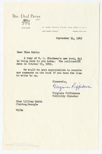 Riffaterre, Virginia - Publicity Director, The Dial Press, 1962