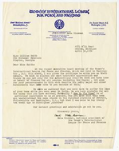 Riseman, Meta (Mrs. H.) - National President, Women's International League for Peace and Freedom, 1956