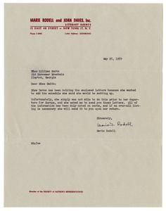 Rodell, Marie - Literary Agent, Marie Rodell and Joan Daves, Inc., 1959-1962