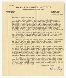 Roy, Ellen - Indian Renaissance Institute, 1956