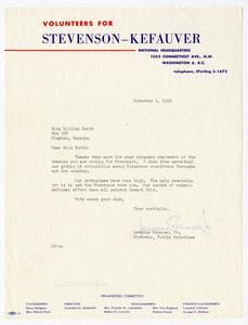 Skinner, Lemoine - Director of Public Relations, Volunteers for Stevenson-Kefauver, 1956