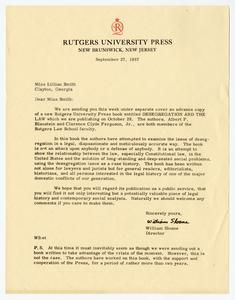 Sloane, William - Director, Rutgers University Press, 1957