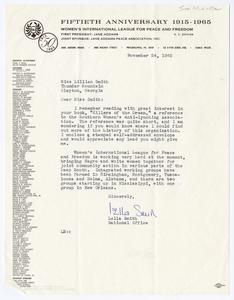 Smith, Lella - Women's International League for Peace and Freedom, 1956, 1966