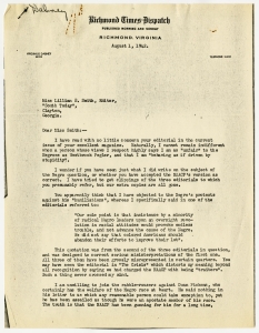 Dabney, Virginius - Editor, Richmond Times-Dispatch, 1942-1943