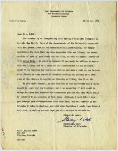 Re. Papers of Lillian Smith - Folder 4, 1962