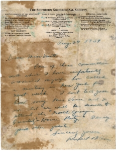 Vance, Rupert B. - President, University of North Carolina / Southern Sociological Society, 1939