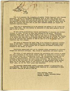 Printed Material, Form Letters, etc.