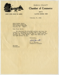 Esther Smith - re: Laurel Falls Camp, 1980