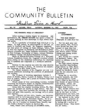 The Community Bulletin (Abilene, Texas), No. 18, Saturday, December 16, 1967