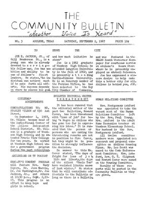 The Community Bulletin (Abilene, Texas), No. 3, Saturday, September 2, 1967