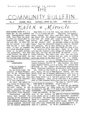 The Community Bulletin (Abilene, Texas), No. 2, Saturday, August 26, 1967