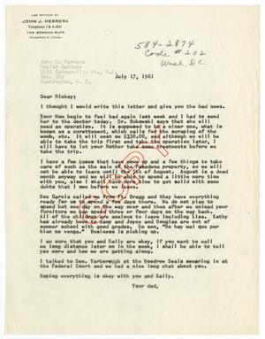 [Letter from John J. Herrera to John M. Herrera- 1961-07-17]