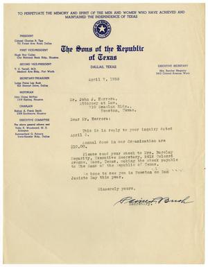 [Letter from Judge Paine Lee Bush to John J. Herrera - 1953-04-07]