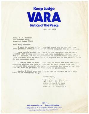 [Letter from Richard C. Vara to John J. Herrera - 1976-05-19]