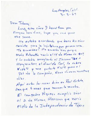[Letter from J. B. Casas to John J. Herrera - 1967-03-03]