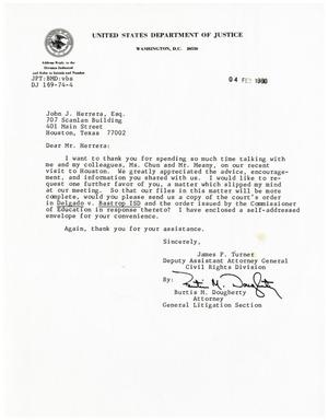 [Letter from Burtis M. Dougherty to John J. Herrera - 1980-02-04]